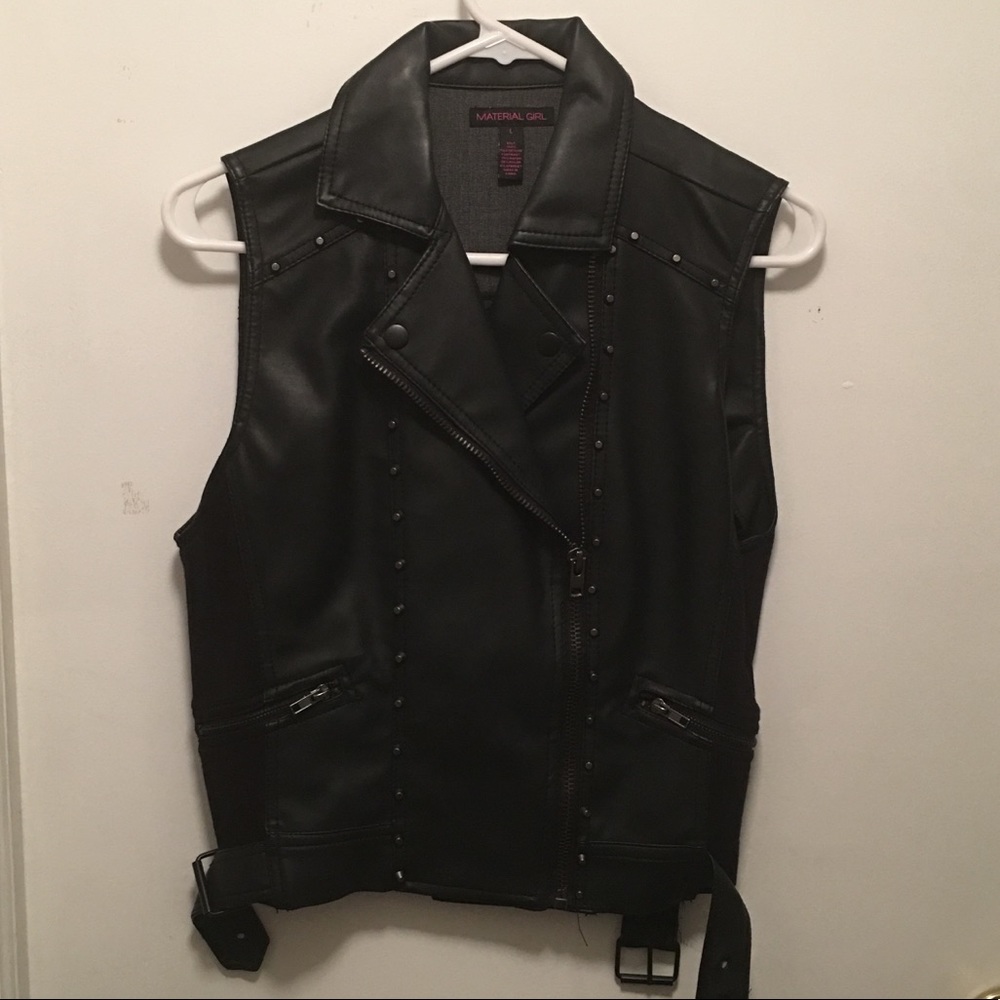 Faux Leather Moto Vest.